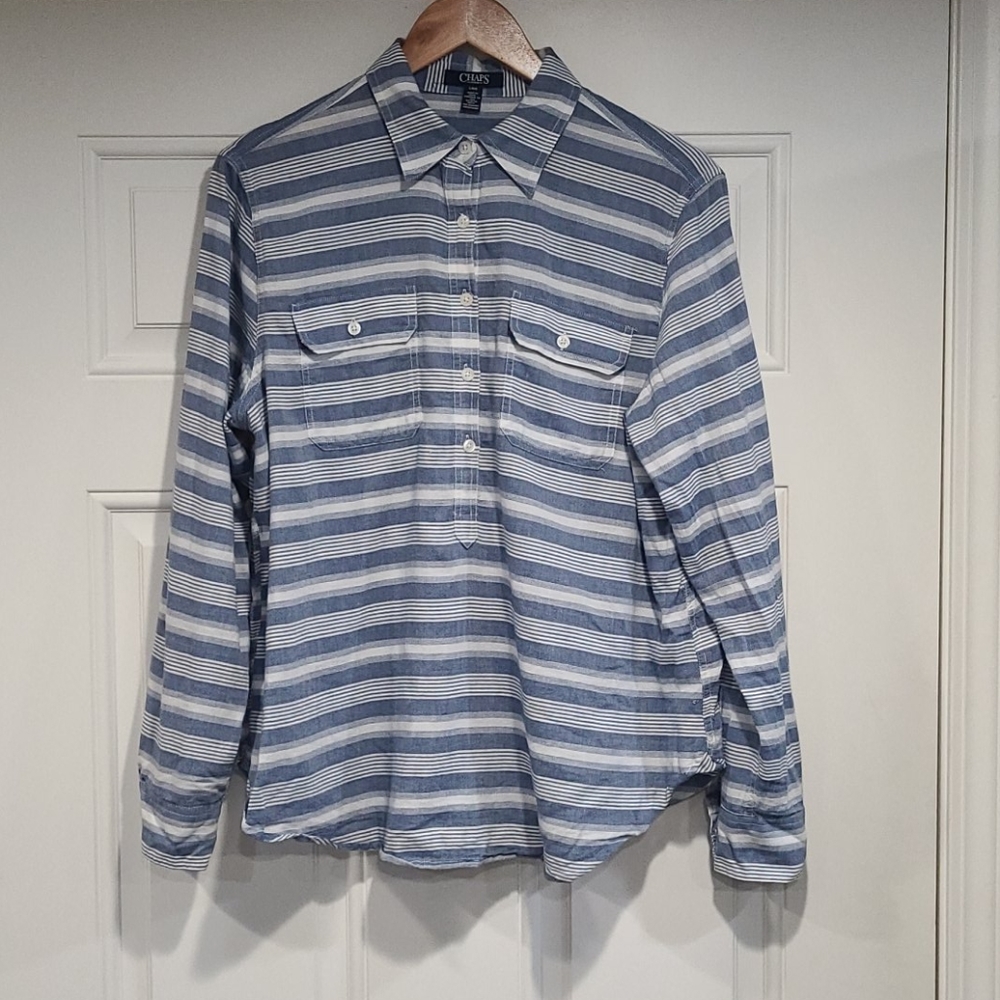 SHIRT: Button Down Chaps Denim Chambray Shirt